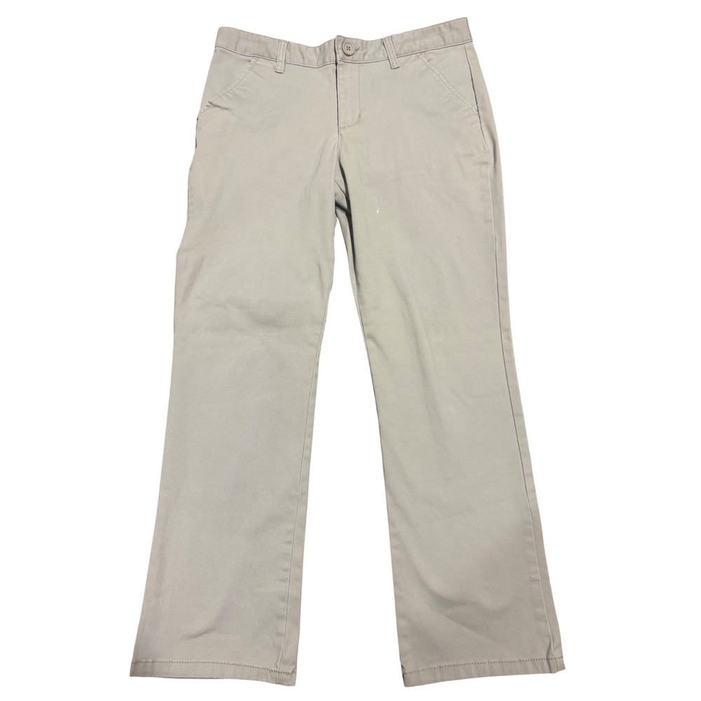 Cat & Jack Girls Khaki School Uniform Chino Pants Size 14 Plus Stretch Tan